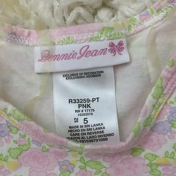 Bonnie Jean girls Sz 3T floral dress featuring a cute bunny ¥ - Picture 2 of 16